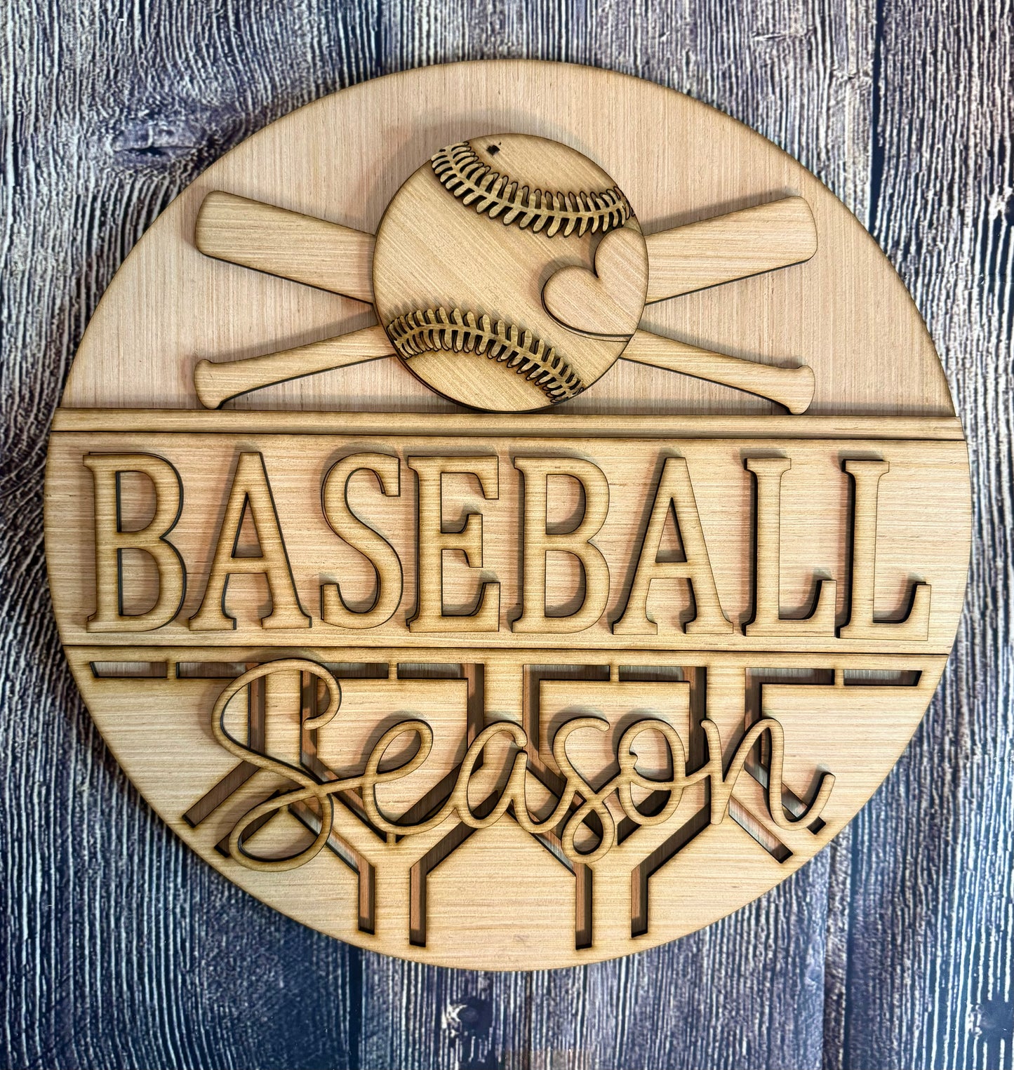 Baseball Softball Season Love Wood Door Hanger Blank