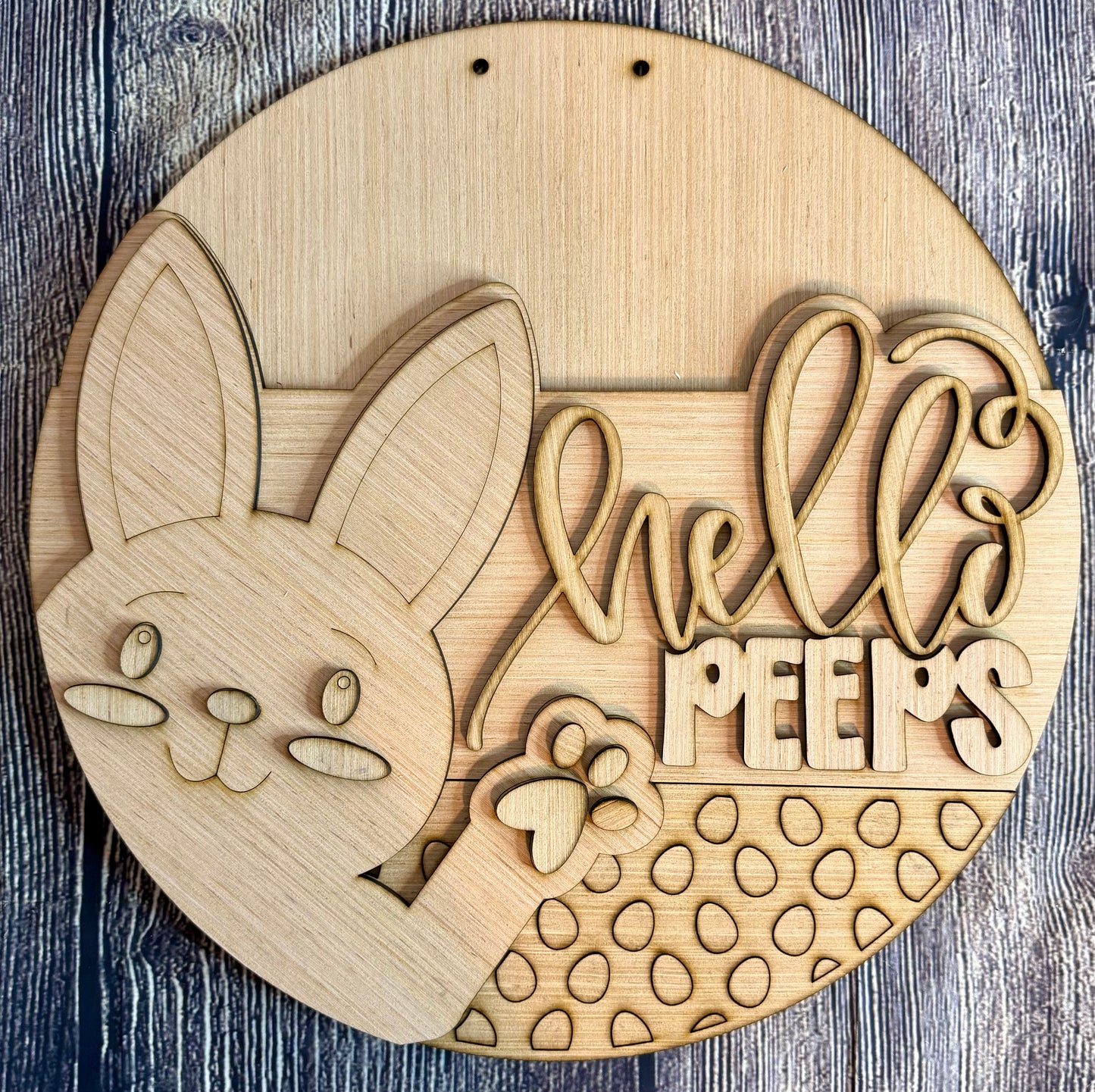 Hello Peeps Bunny Easter Door Hanger Blank