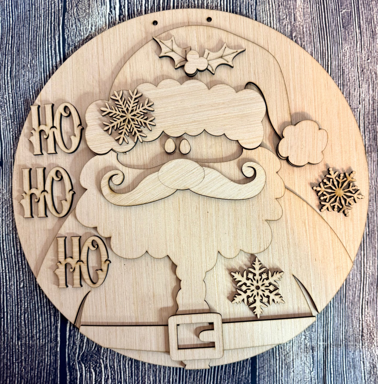 Santa Claus Ho Ho Ho Merry Christmas Round Blank