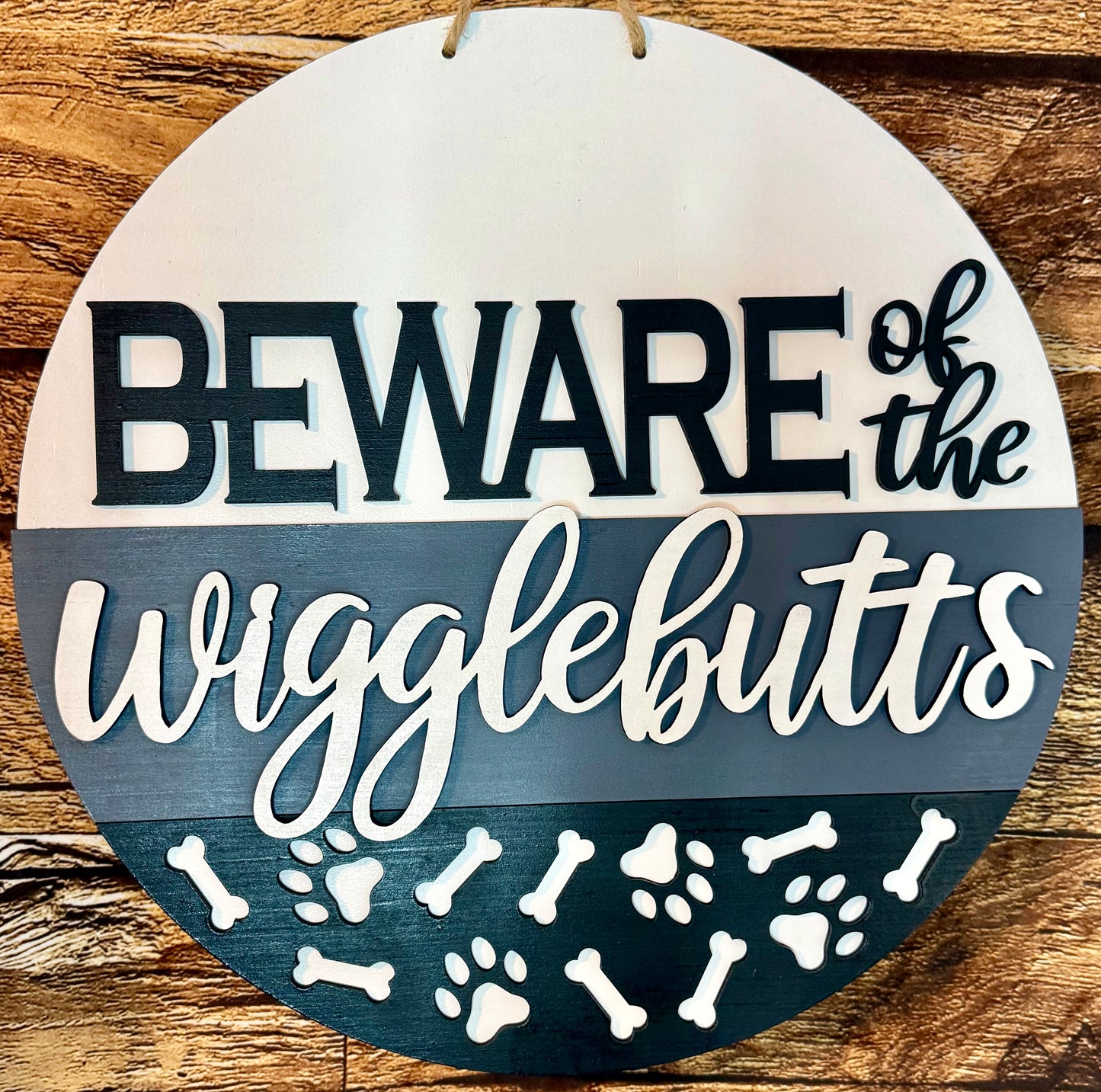 Beware of the Wigglebutts Dogs Door Hanger