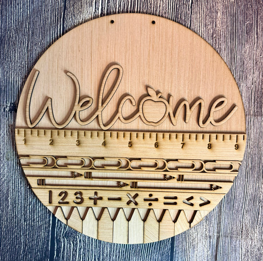 Welcome Classroom Teacher Door Hanger Blank