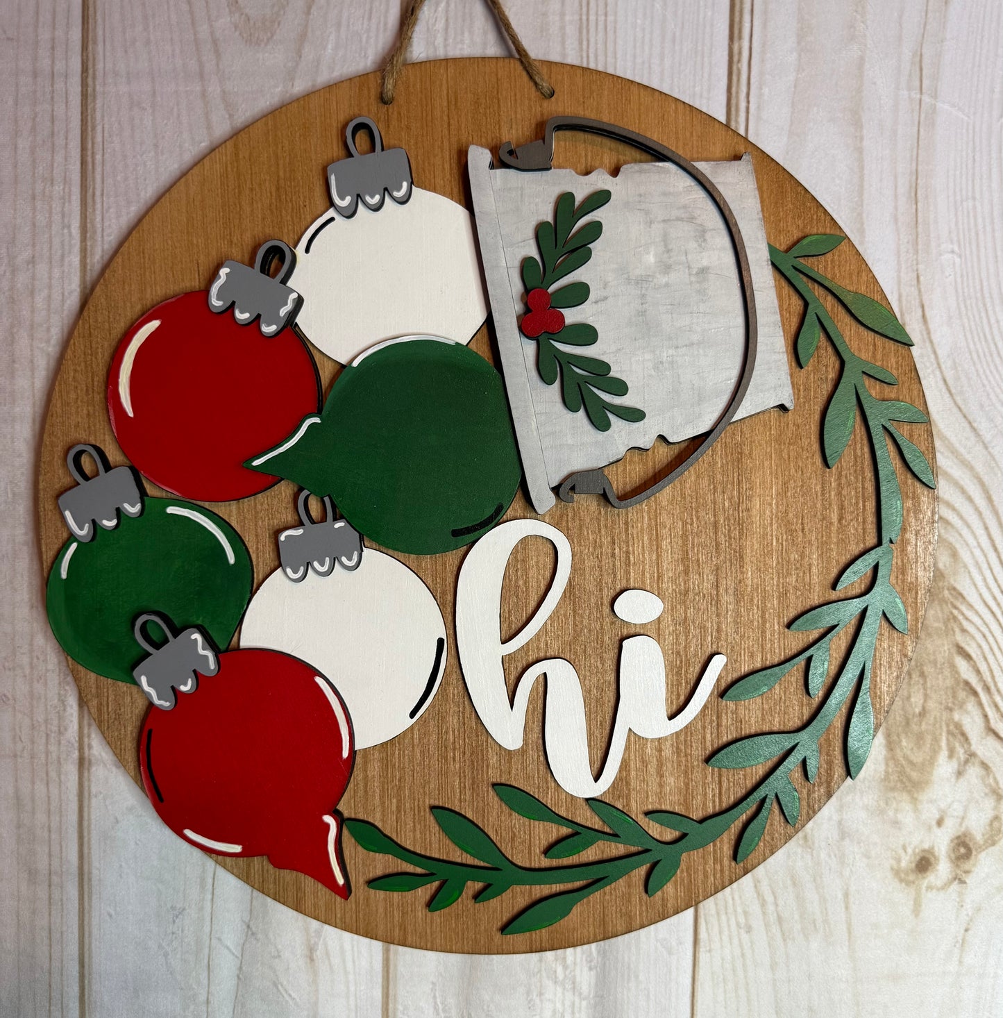 Christmas Ornaments Hi Christmas Door Hanger