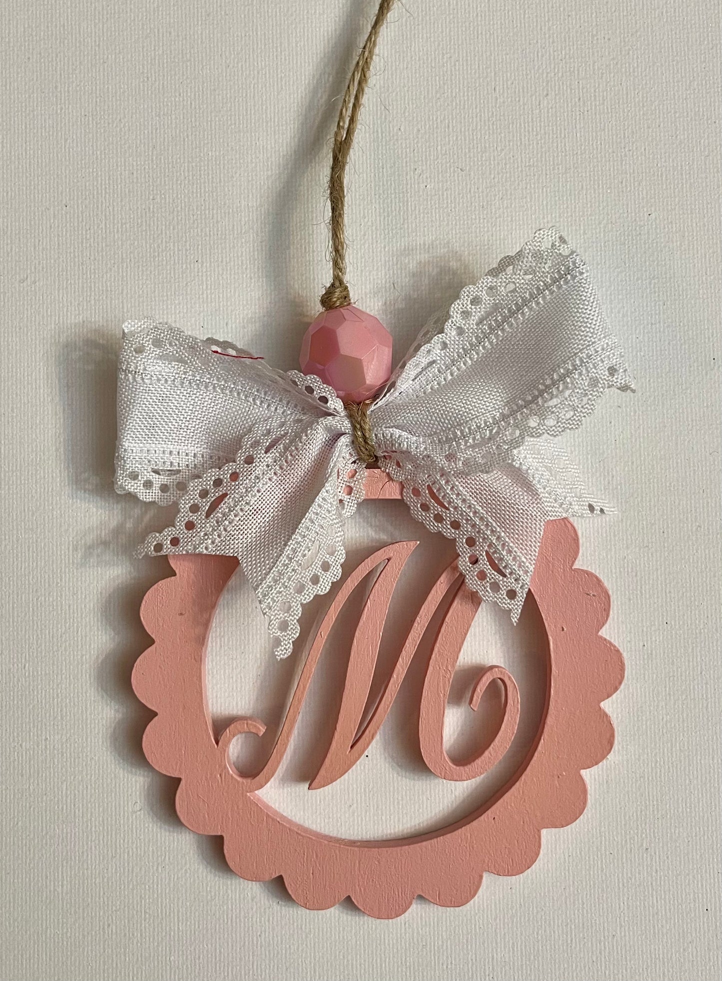 Initial Monogram Car Charm - Personalized Ornament - Rear View Mirror Ornament