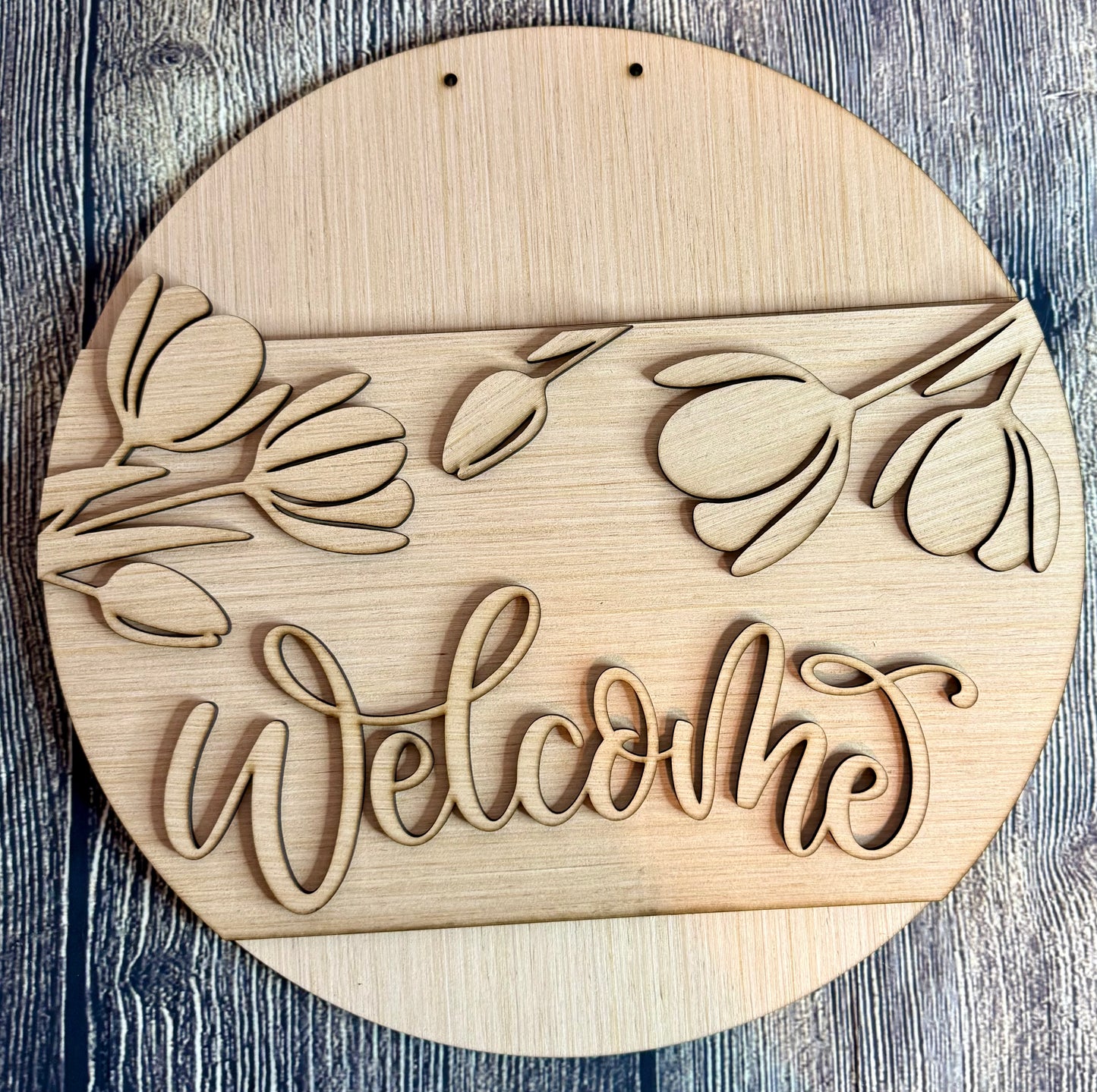 Spring Tulips Wood Door Hanger Blank