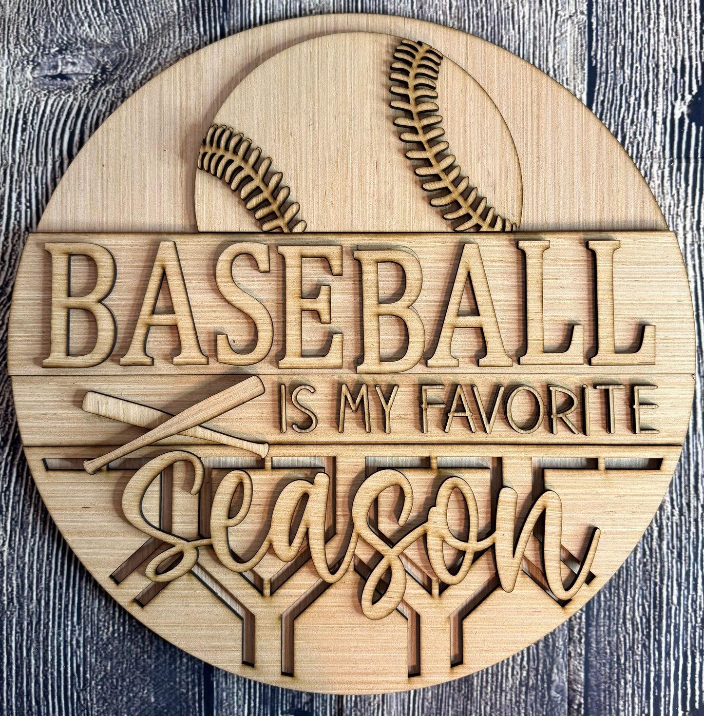 Baseball Softball is My Favorite Season Wood Door Hanger Blank