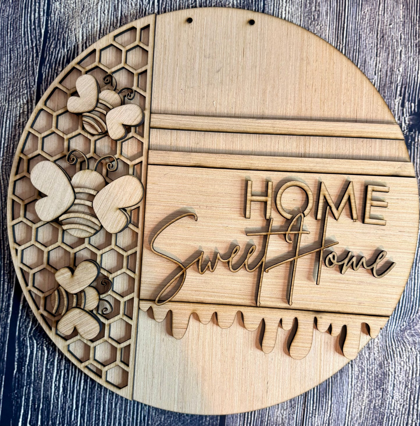 Hello Honey Wood Door Hanger Blank