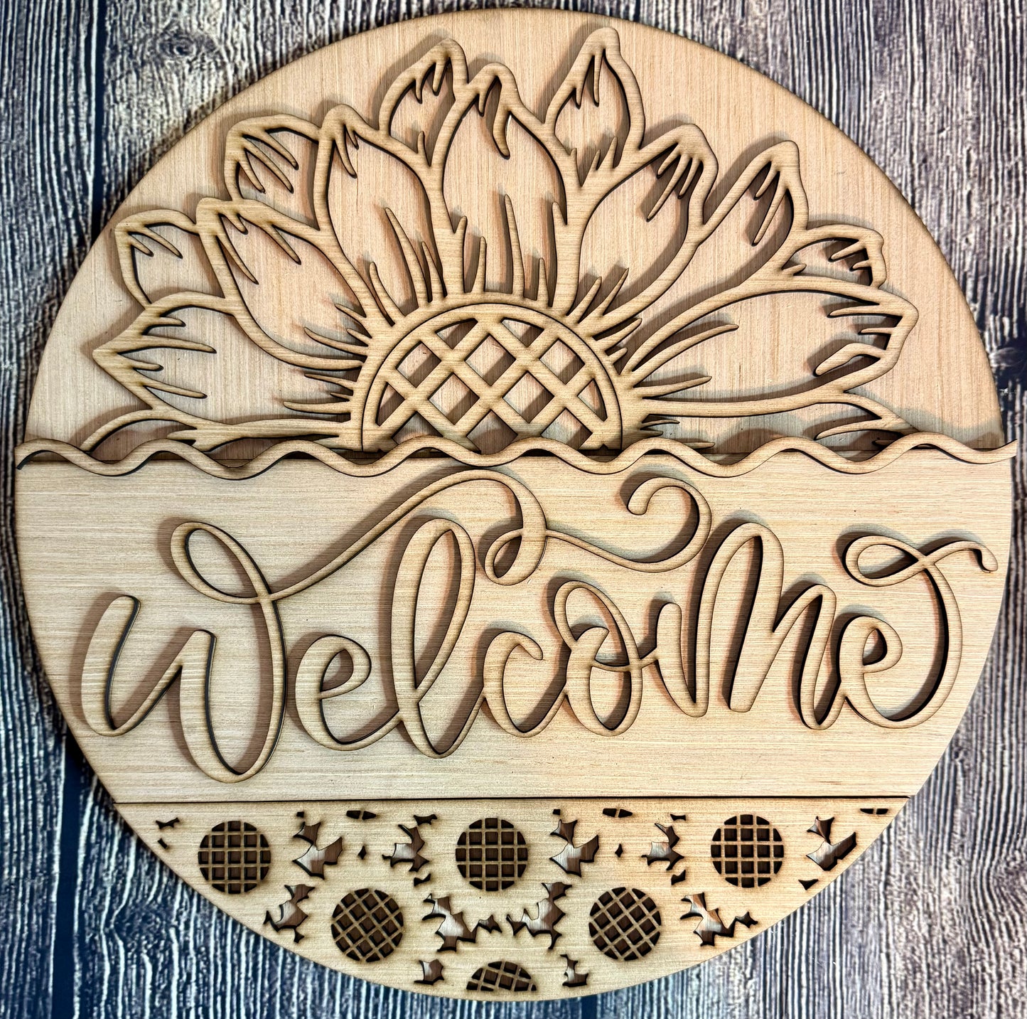 Hello Sunshine Welcome Fall Sunflower Door Hanger Blank