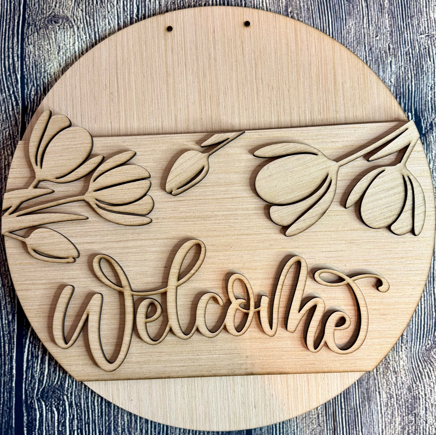 Spring Tulips Wood Door Hanger Blank