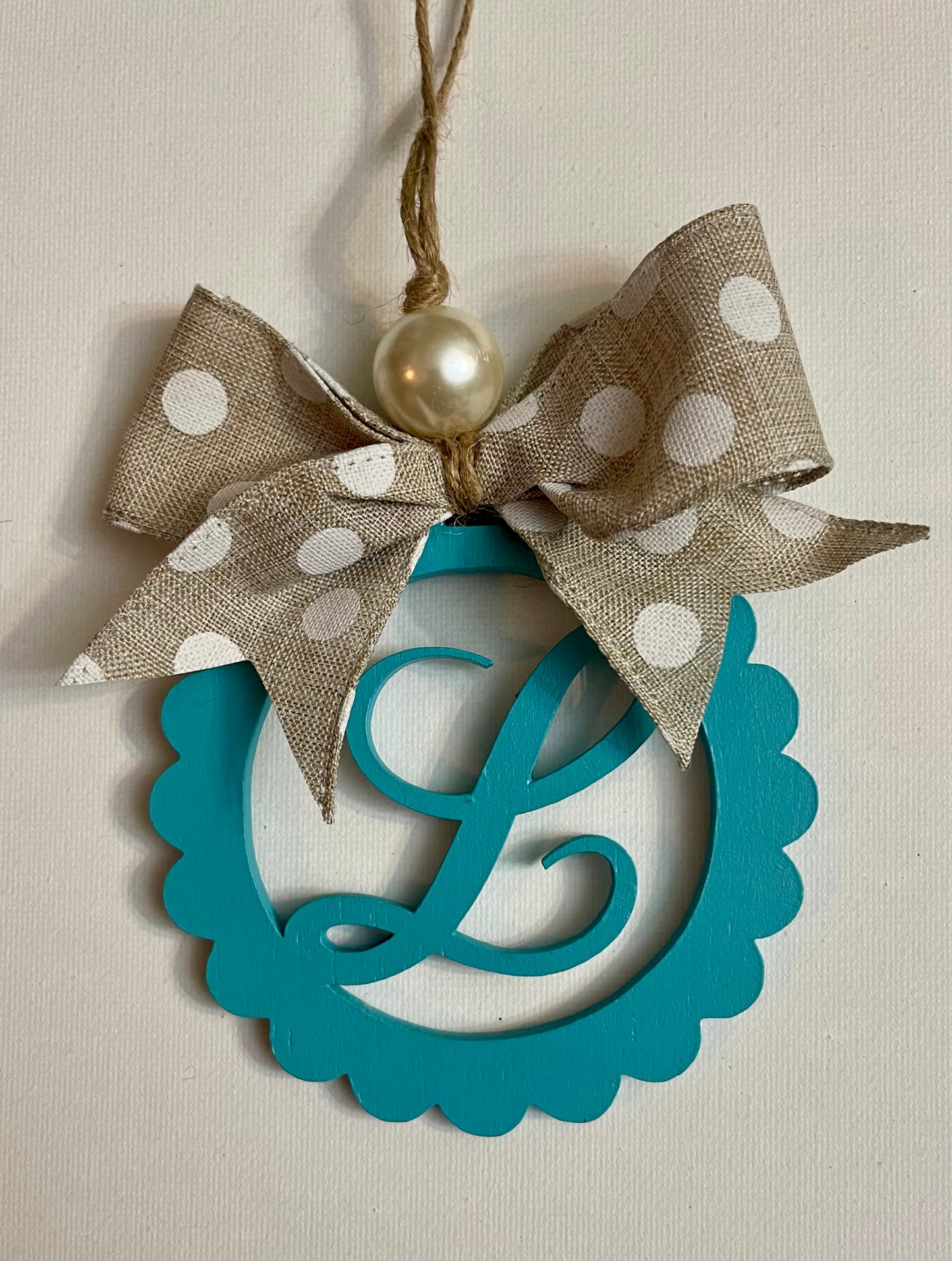 Initial Monogram Car Charm - Personalized Ornament - Rear View Mirror Ornament