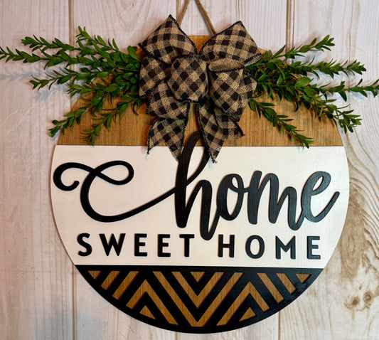 Home Sweet Home Wood Door Hanger