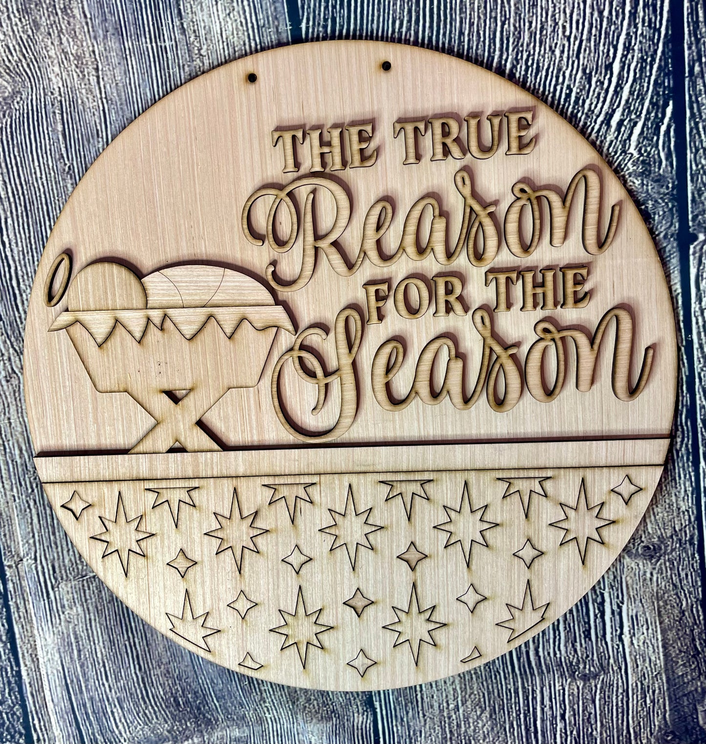 True Reason for the Season Nativity Christmas Door Hanger Blank