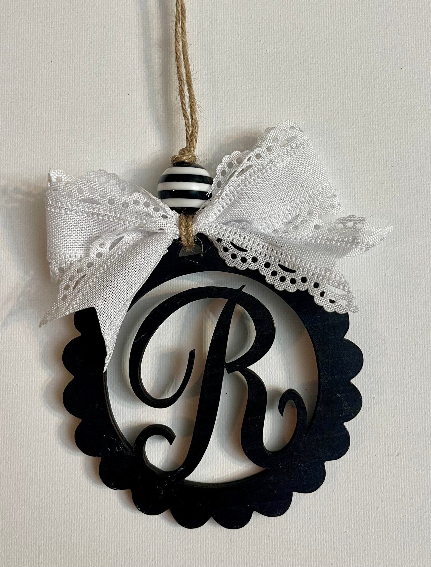 Initial Monogram Car Charm - Personalized Ornament - Rear View Mirror Ornament