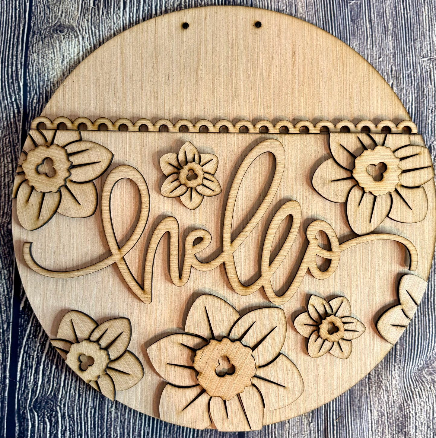 Daffodil Hello Spring Door Hanger Blank