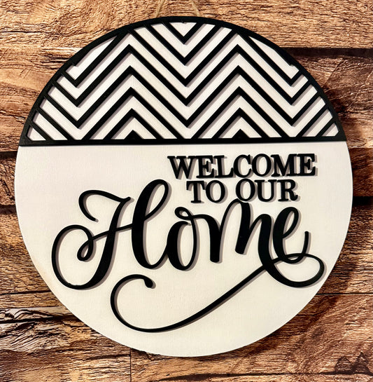 Welcome to Our Home Year Round Door Hanger
