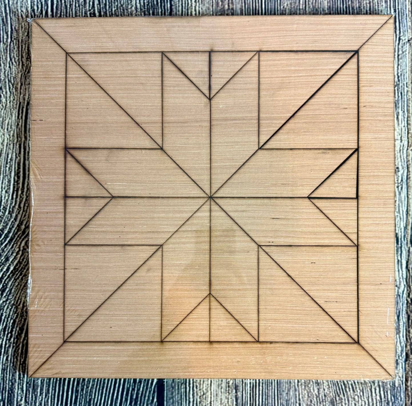 Ladder Star Wood Barn Quilt Block Unfinished