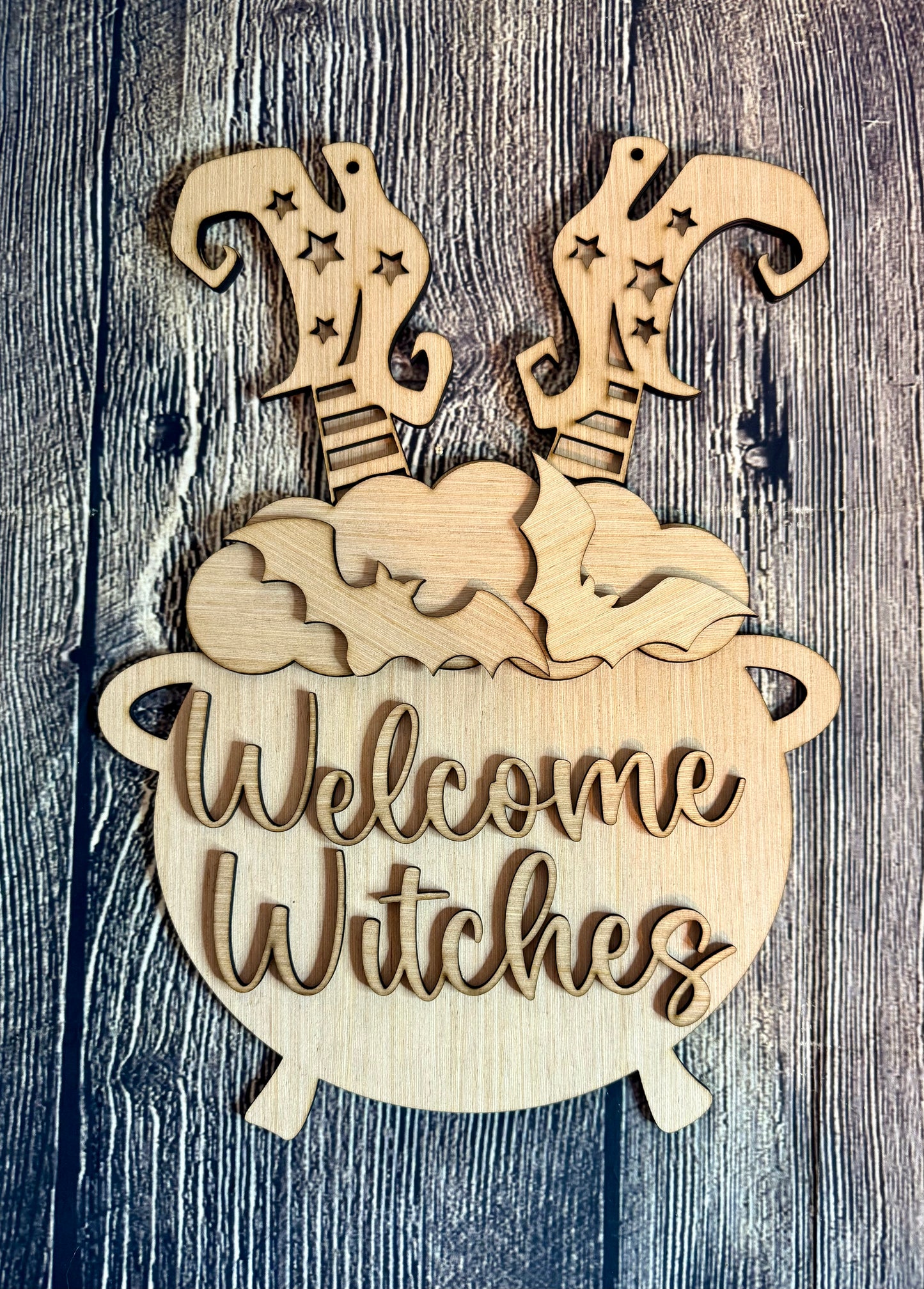 Welcome Witches Halloween Wood Door Hanger Blank