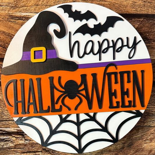 Happy Halloween Witch Hat Door Hanger