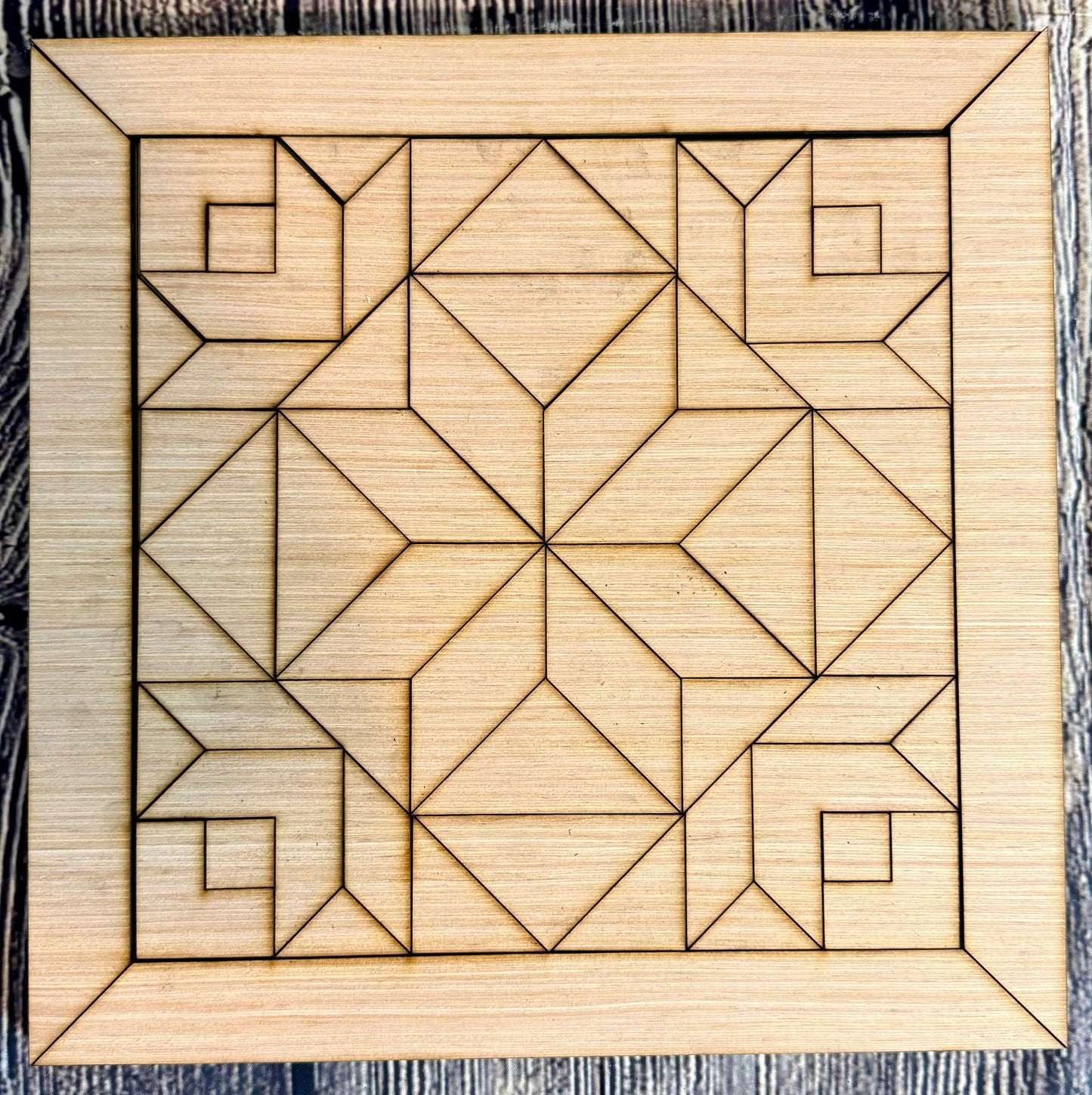 Star Bouquet Wood Barn Quilt Block Unfinished