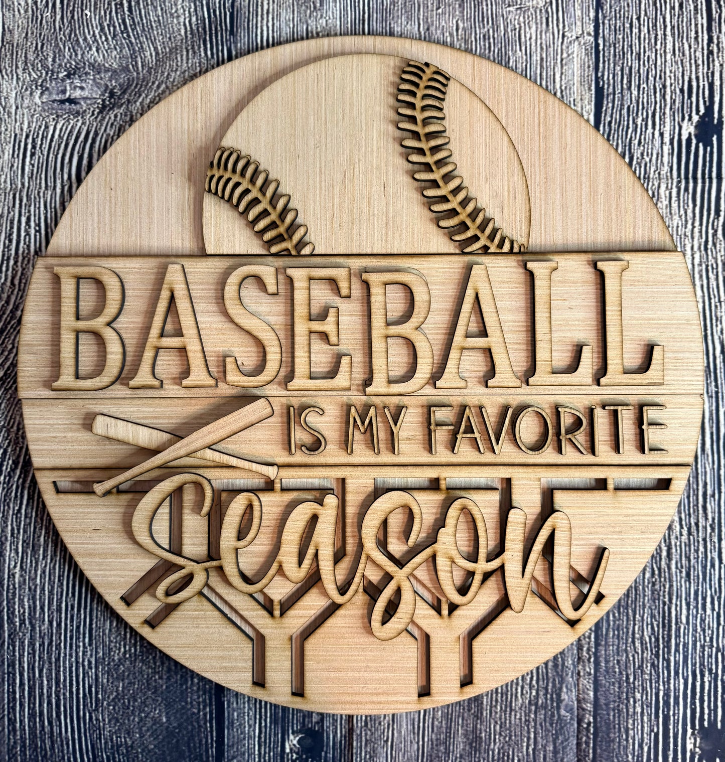 Baseball Softball is My Favorite Season Wood Door Hanger Blank