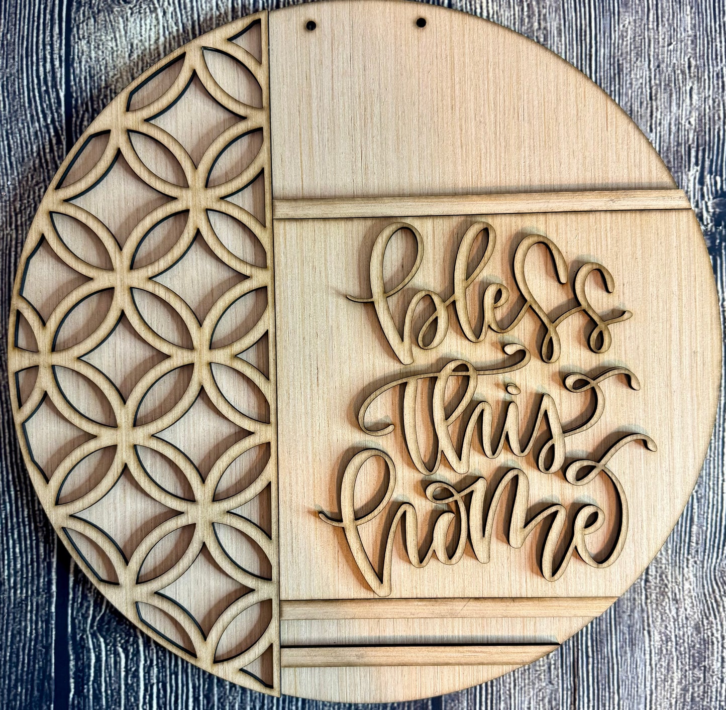 Bless This Home Wood Door Hanger Blank