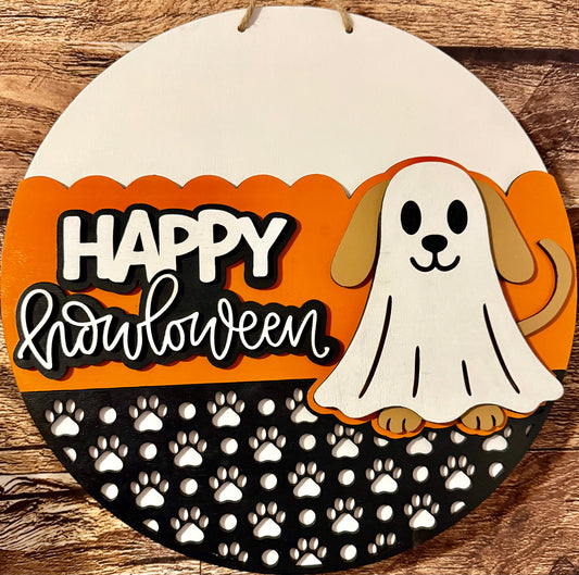 Happy Halloween Dog Ghost Door Hanger