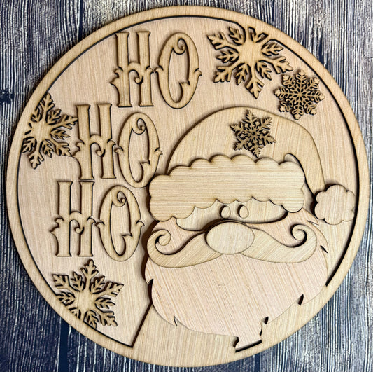 Ho Ho Ho Santa Merry Christmas Round Blank