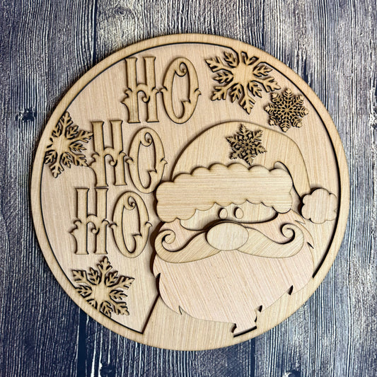 Ho Ho Ho Santa Merry Christmas Round Blank