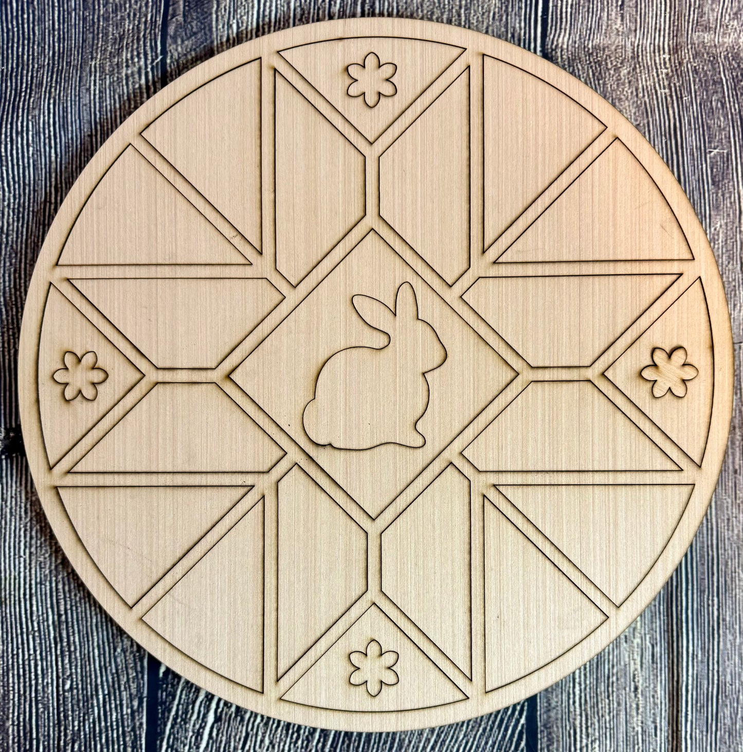 Easter Quilt Pattern Wood Door Hanger Blank