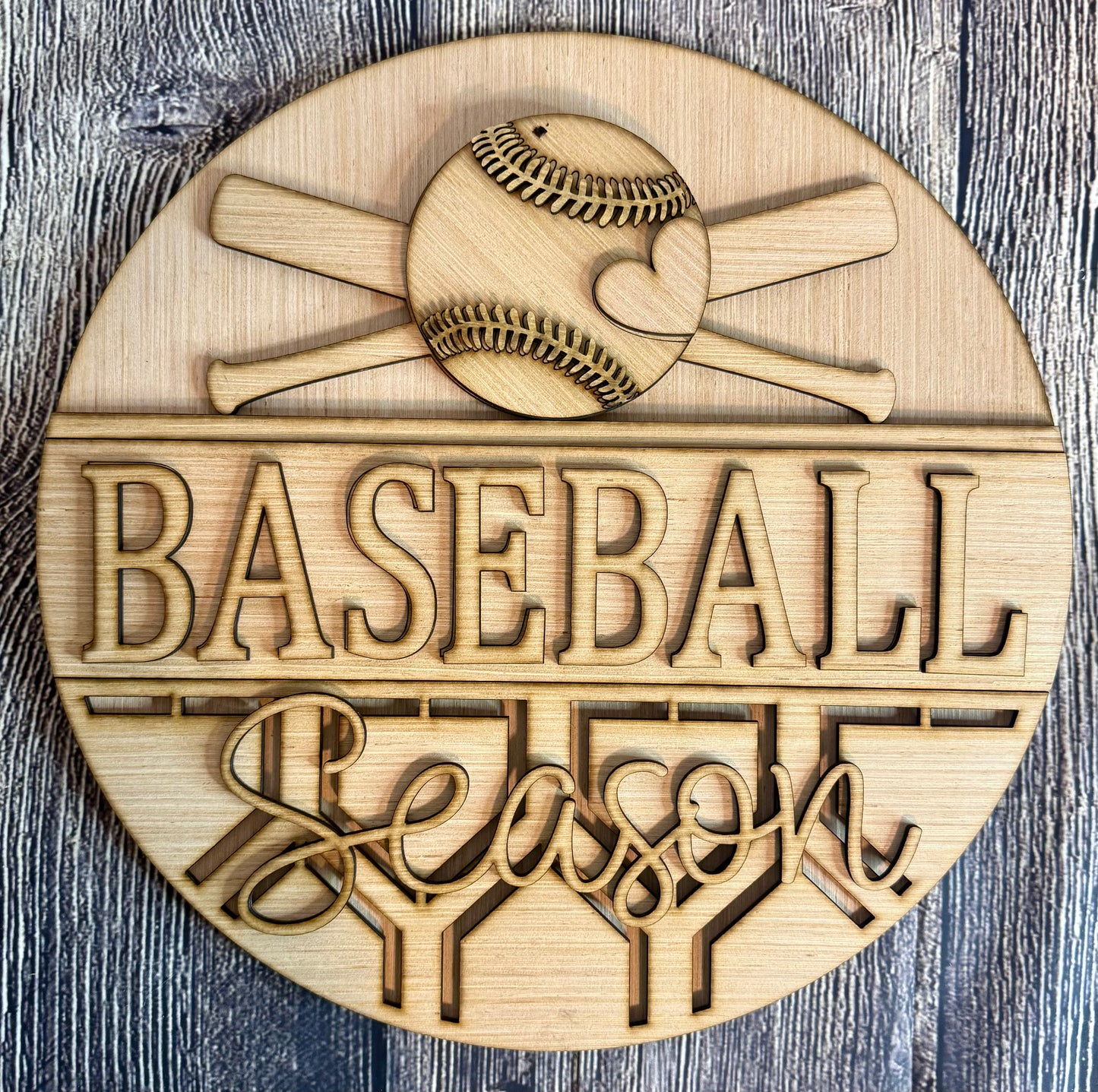 Baseball Softball Season Love Wood Door Hanger Blank