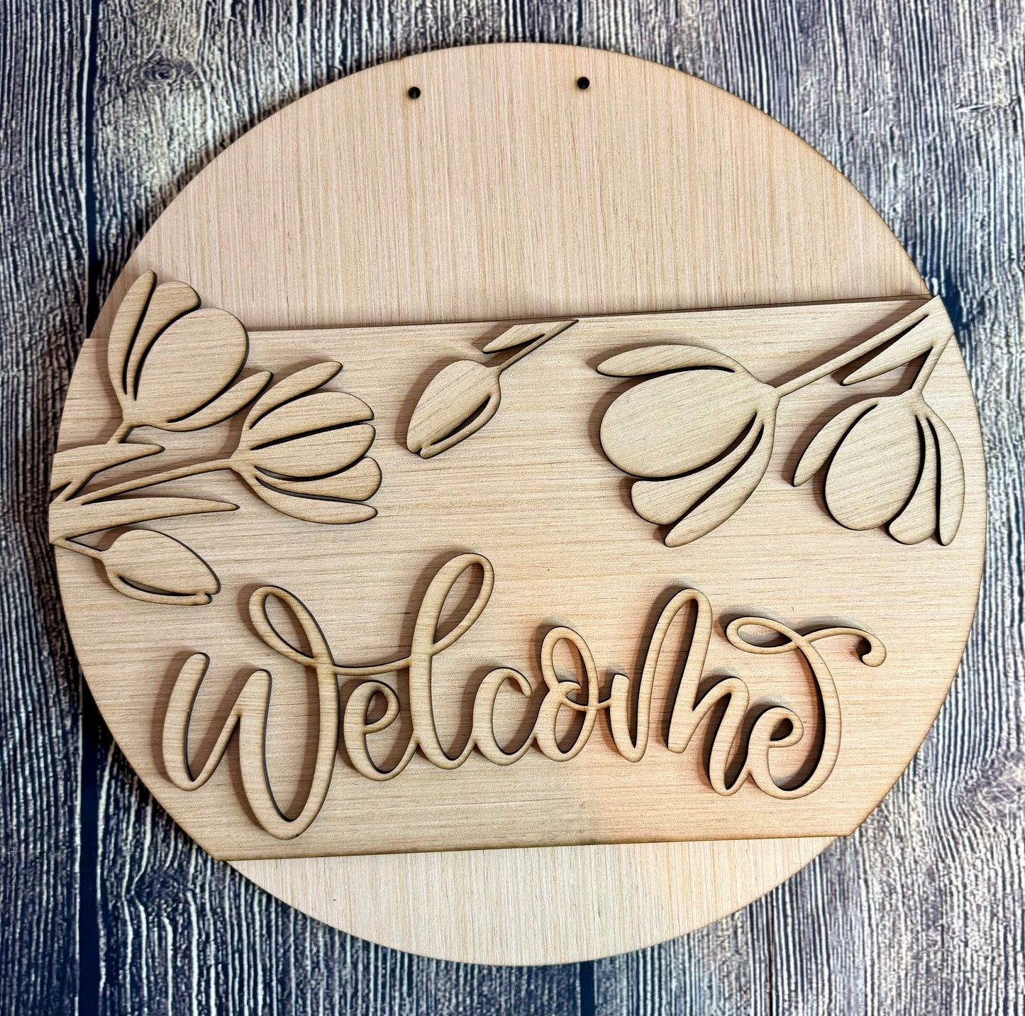 Spring Tulips Wood Door Hanger Blank