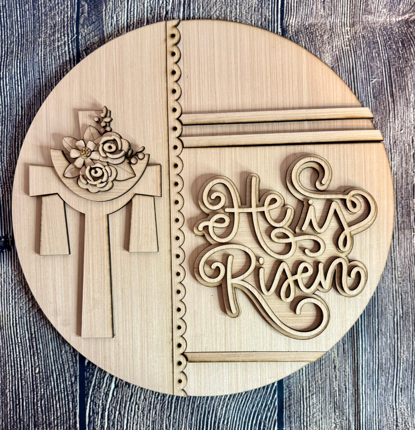 He Is Risen Easter Wood Door Hanger Blank