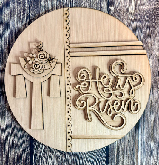 He Is Risen Easter Wood Door Hanger Blank