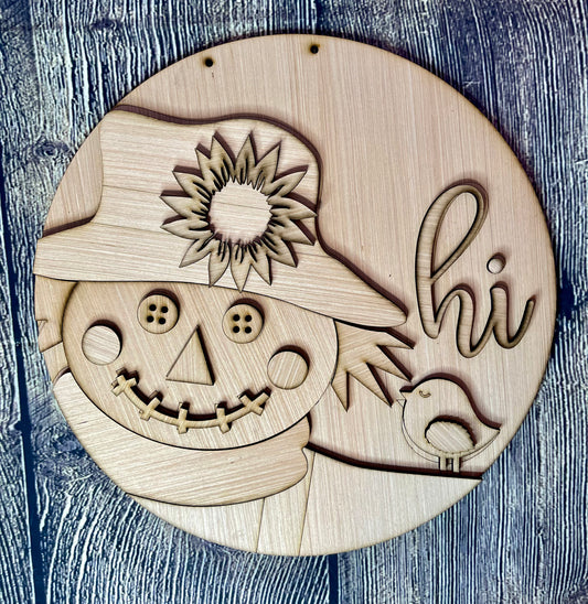 Scarecrow Hi Wood Door Hanger Blank