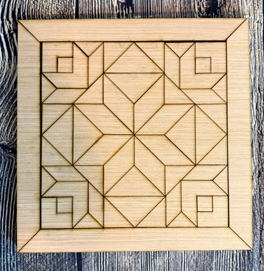 Star Bouquet Wood Barn Quilt Block Unfinished