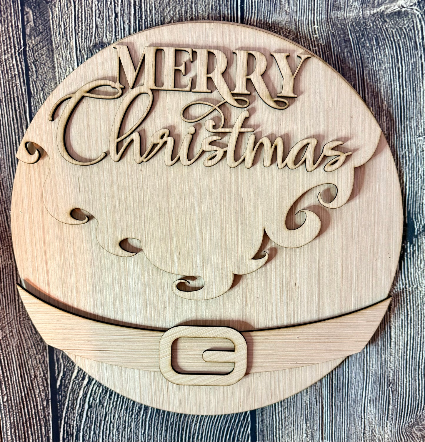 Merry Christmas Santa Wood Door Hanger Blank