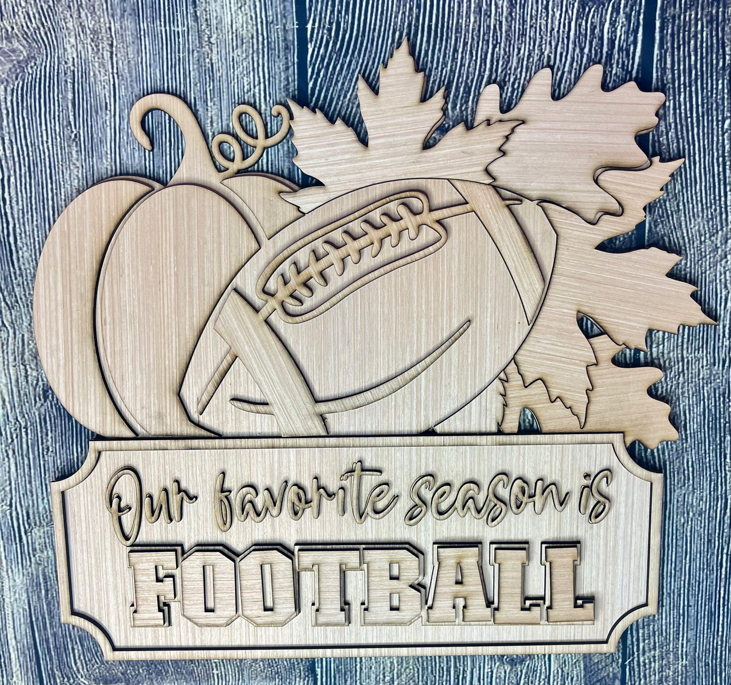 Our Favorite Season Football Fall Blank Door Hanger