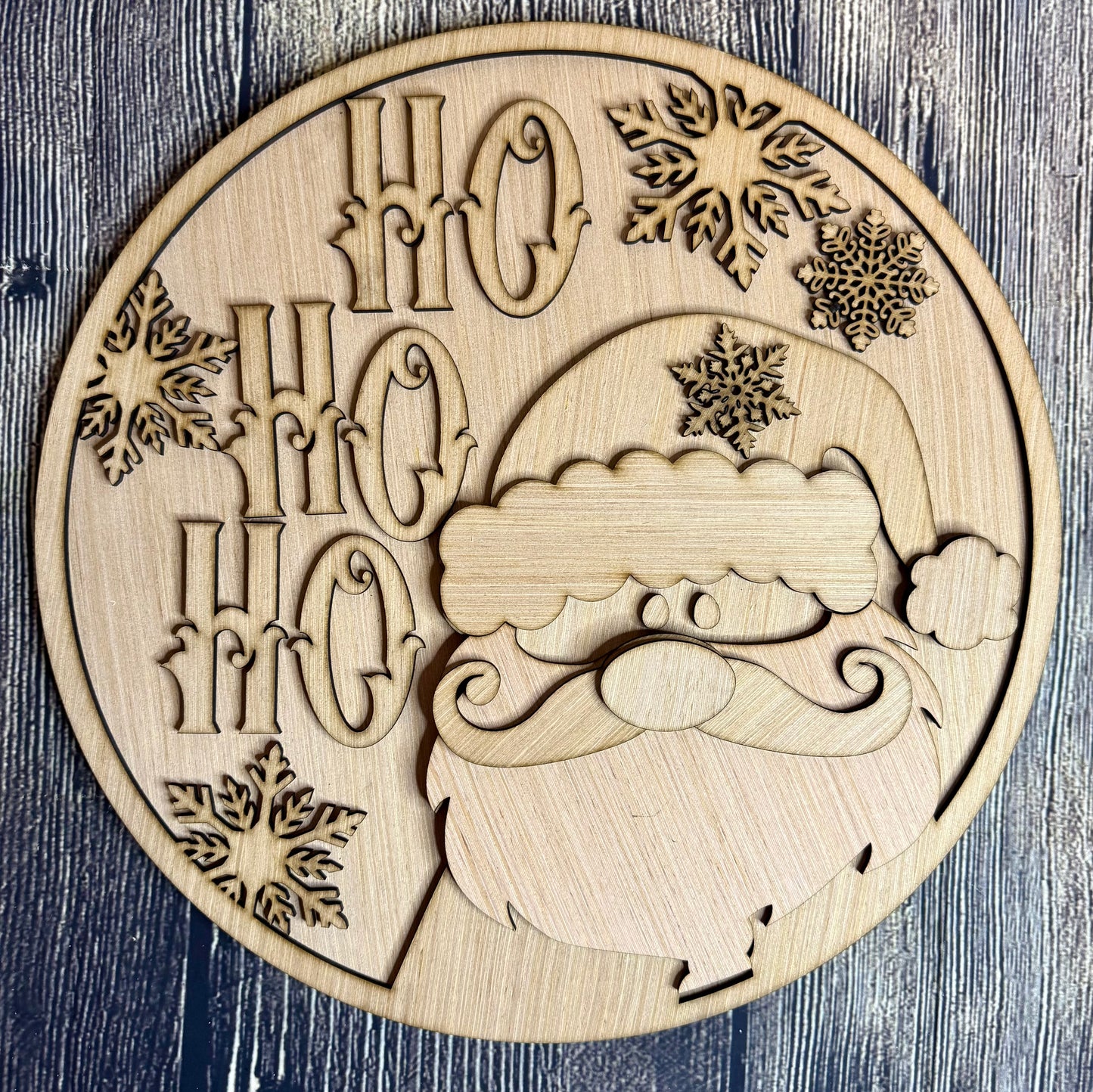 Ho Ho Ho Santa Merry Christmas Round Blank