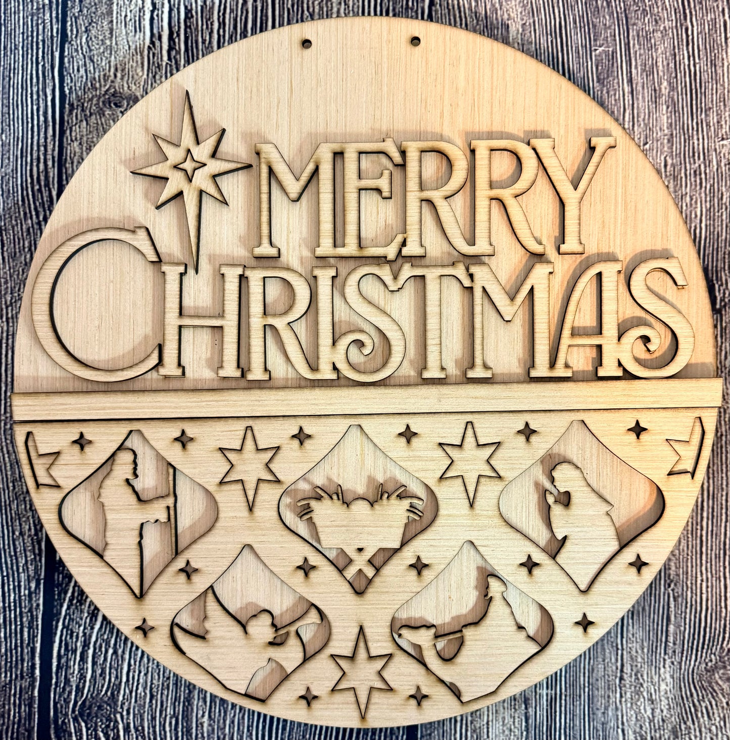 Elegant Nativity Christmas Door Hanger Blank
