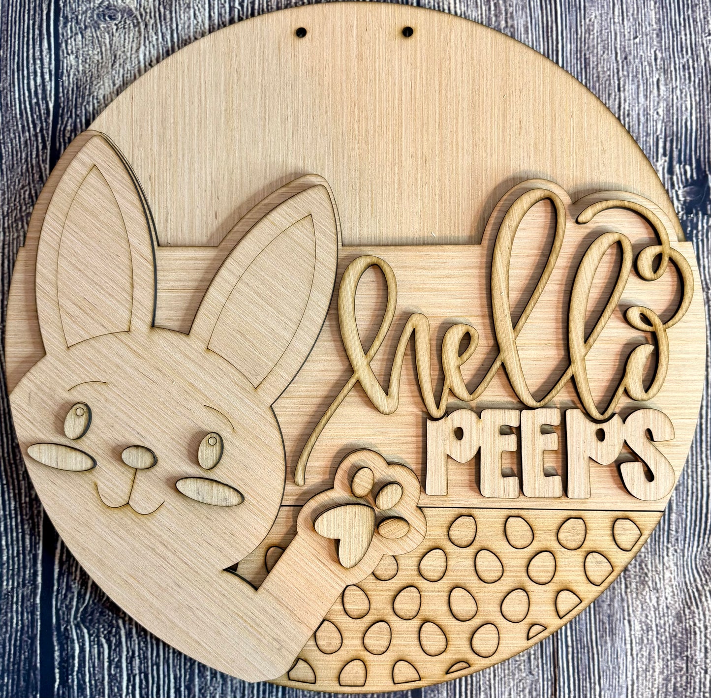 Hello Peeps Bunny Easter Door Hanger Blank