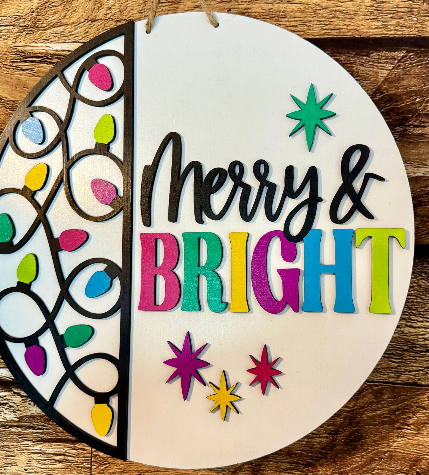 Merry and Bright Christmas Door Hanger