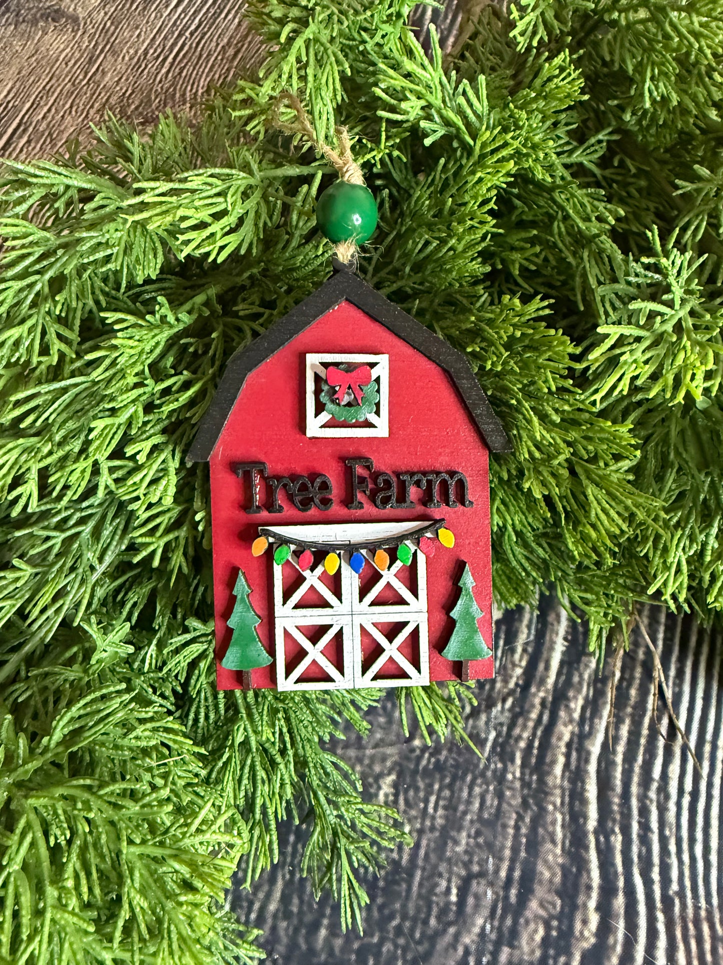 Tree Farm Barn Christmas Ornament