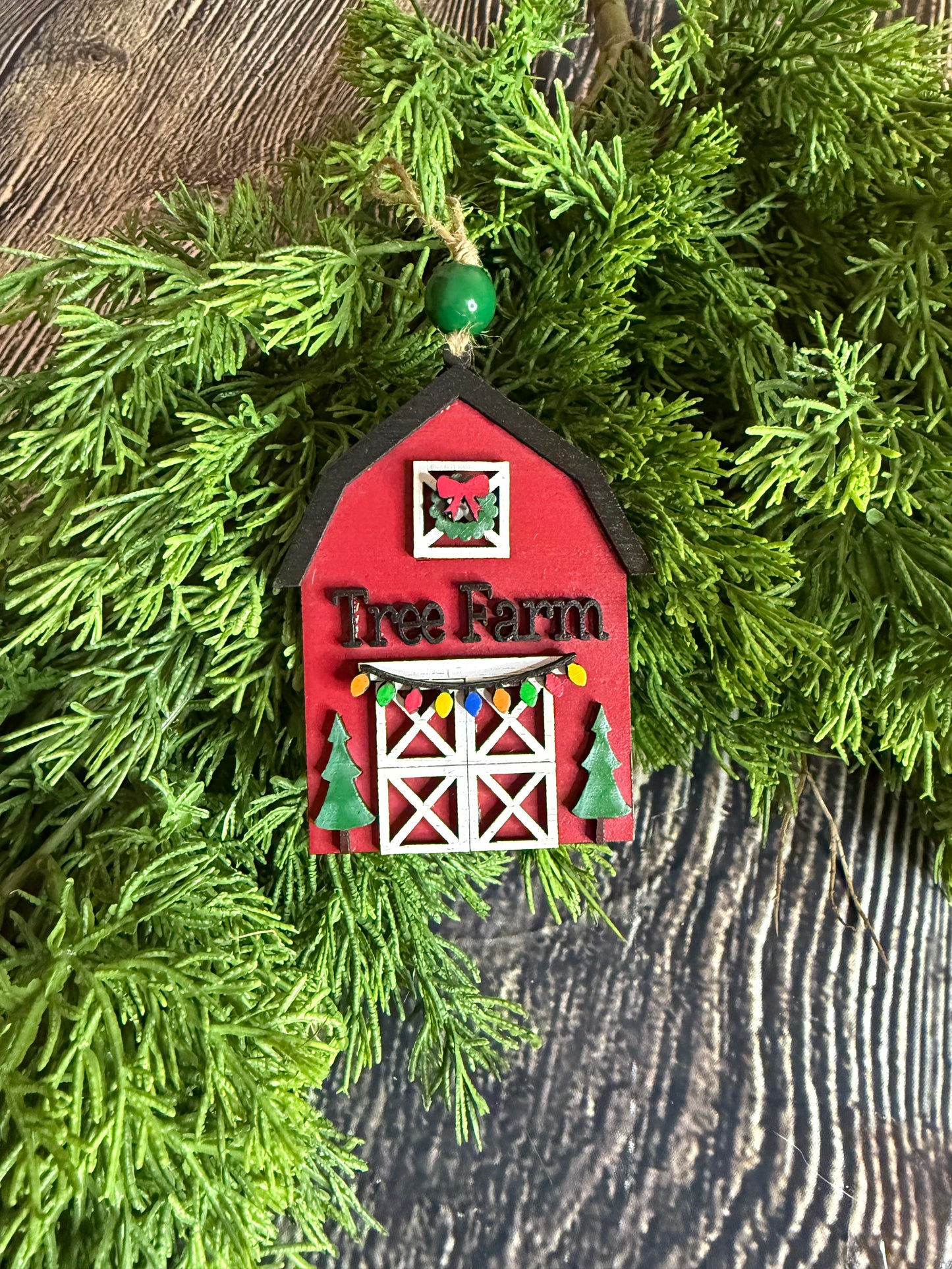 Tree Farm Barn Christmas Ornament