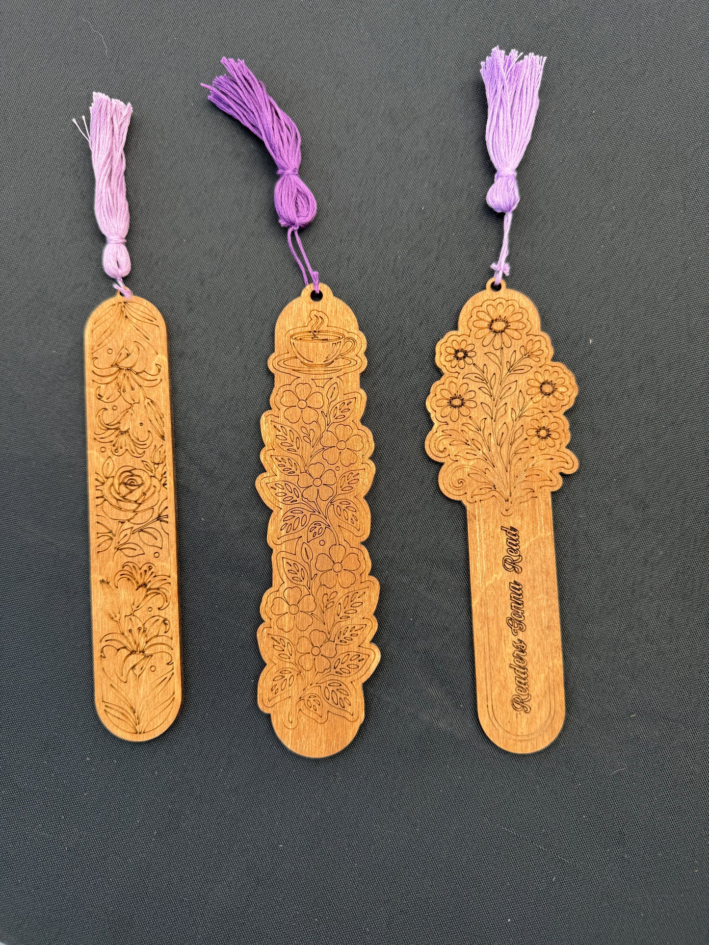 Floral Wood Bookmarks