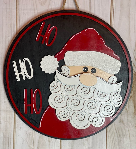 Santa Ho Ho Ho Wood Christmas Door Hanger