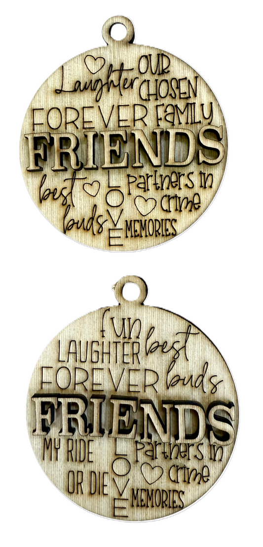 Friends Christmas Unfinished Wood Ornament