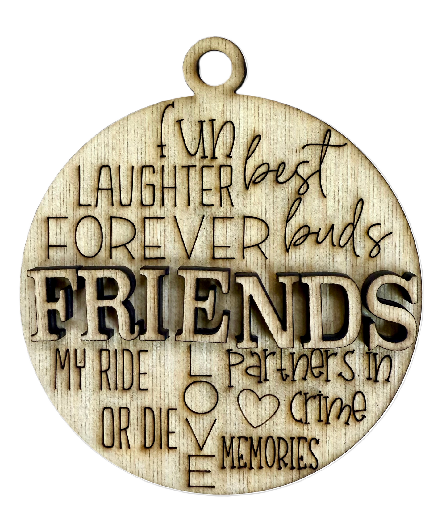 Friends Christmas Unfinished Wood Ornament