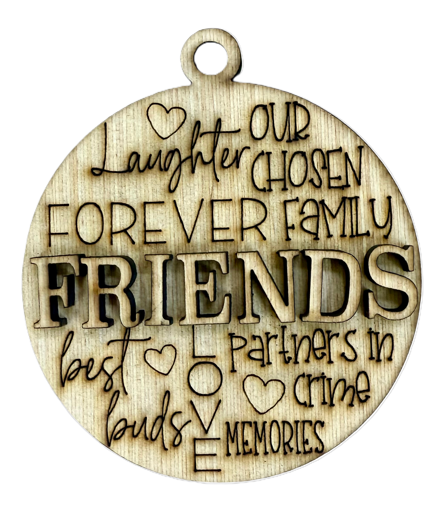 Friends Christmas Unfinished Wood Ornament