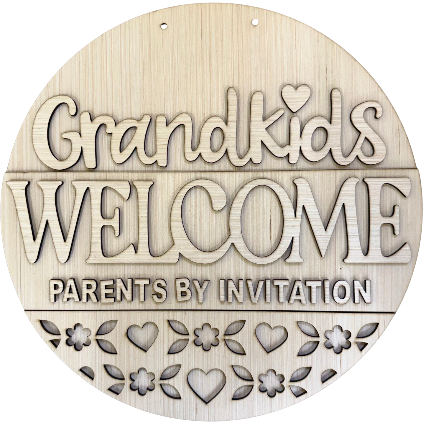 Grandkids Welcome Wood Door Blank