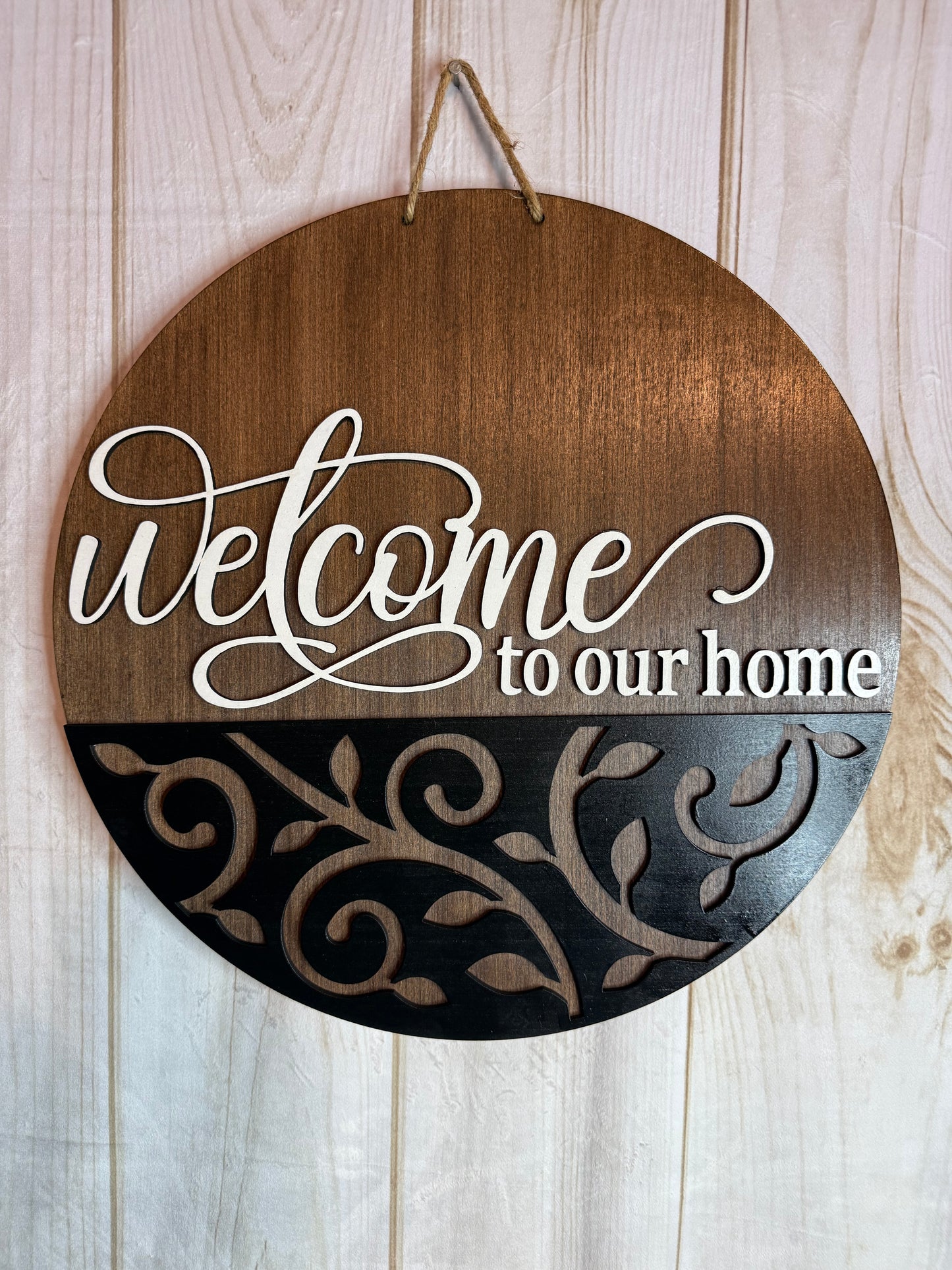 Welcome to Our Home Vine Door Hanger