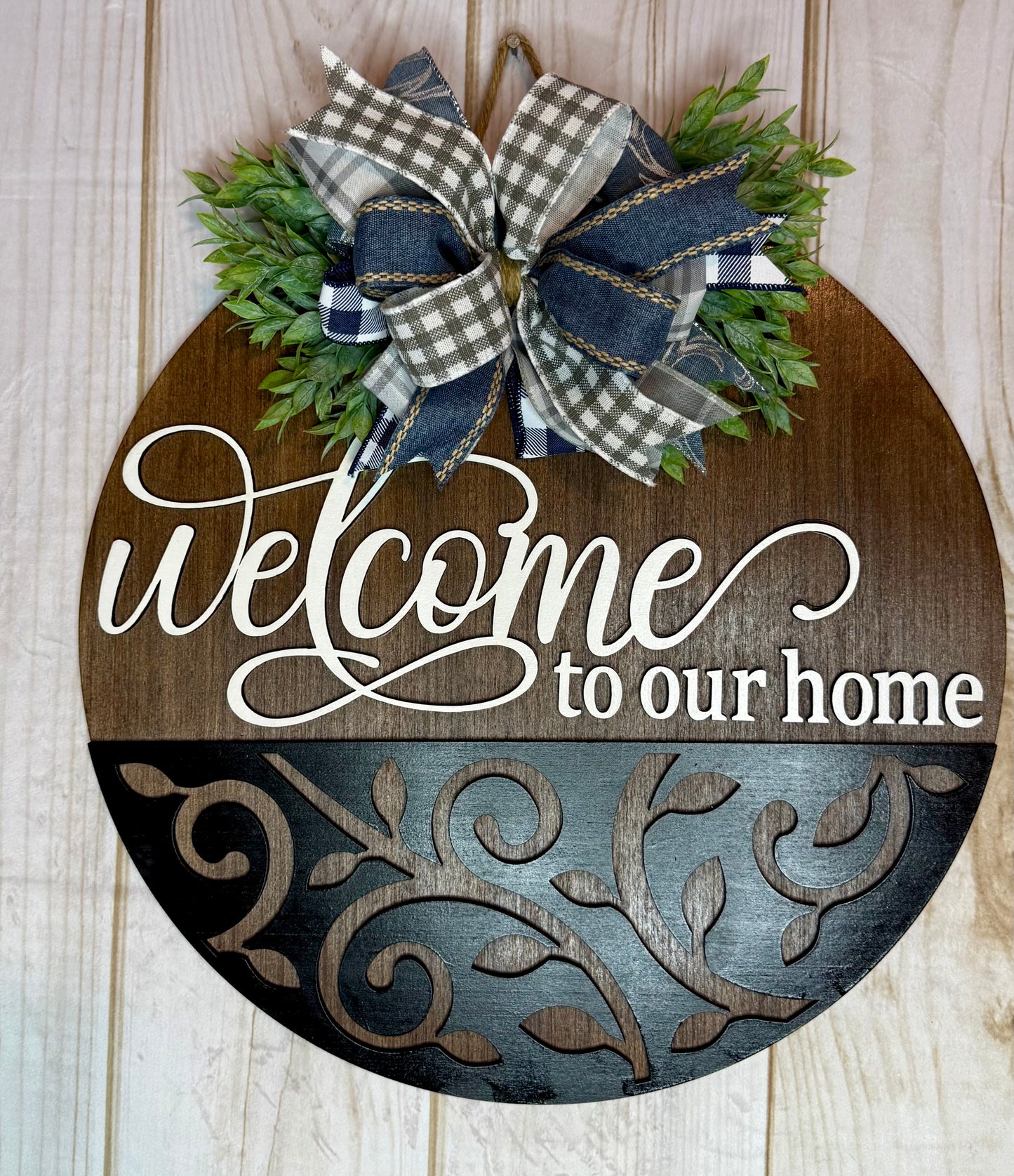 Welcome to Our Home Vine Door Hanger